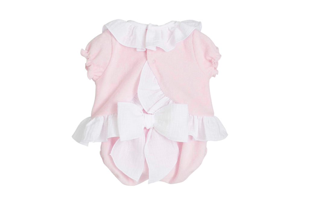 CALAMARO BABY HAMPI TOP AND BLOOMER VELOUR SET ROSA