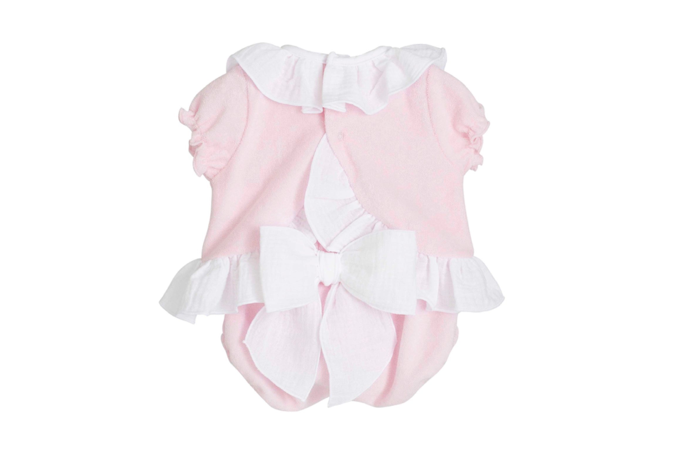 CALAMARO BABY HAMPI TOP AND BLOOMER VELOUR SET ROSA