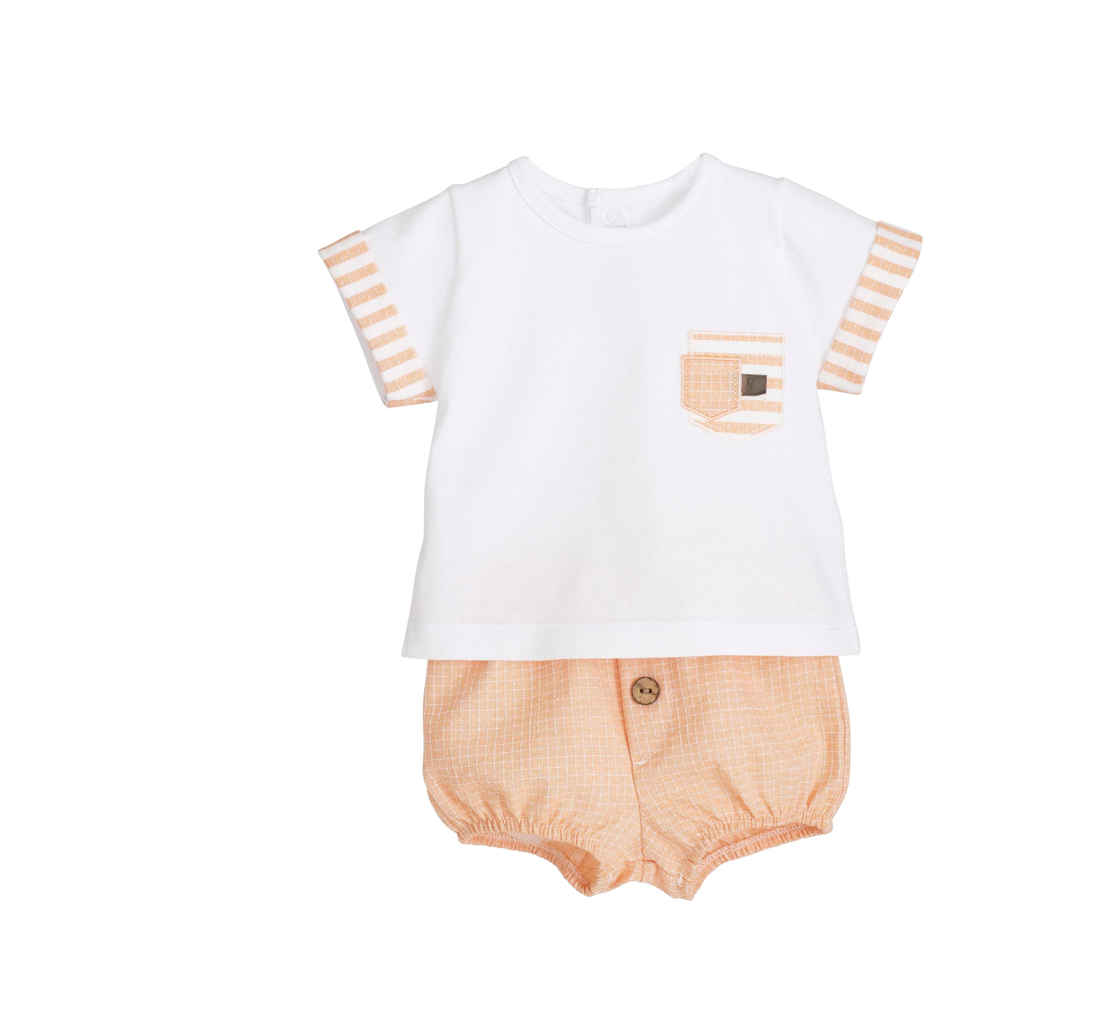 CALAMARO DELHI TSHIRT & BLOOMER SET 11323 PEACH / WHITE