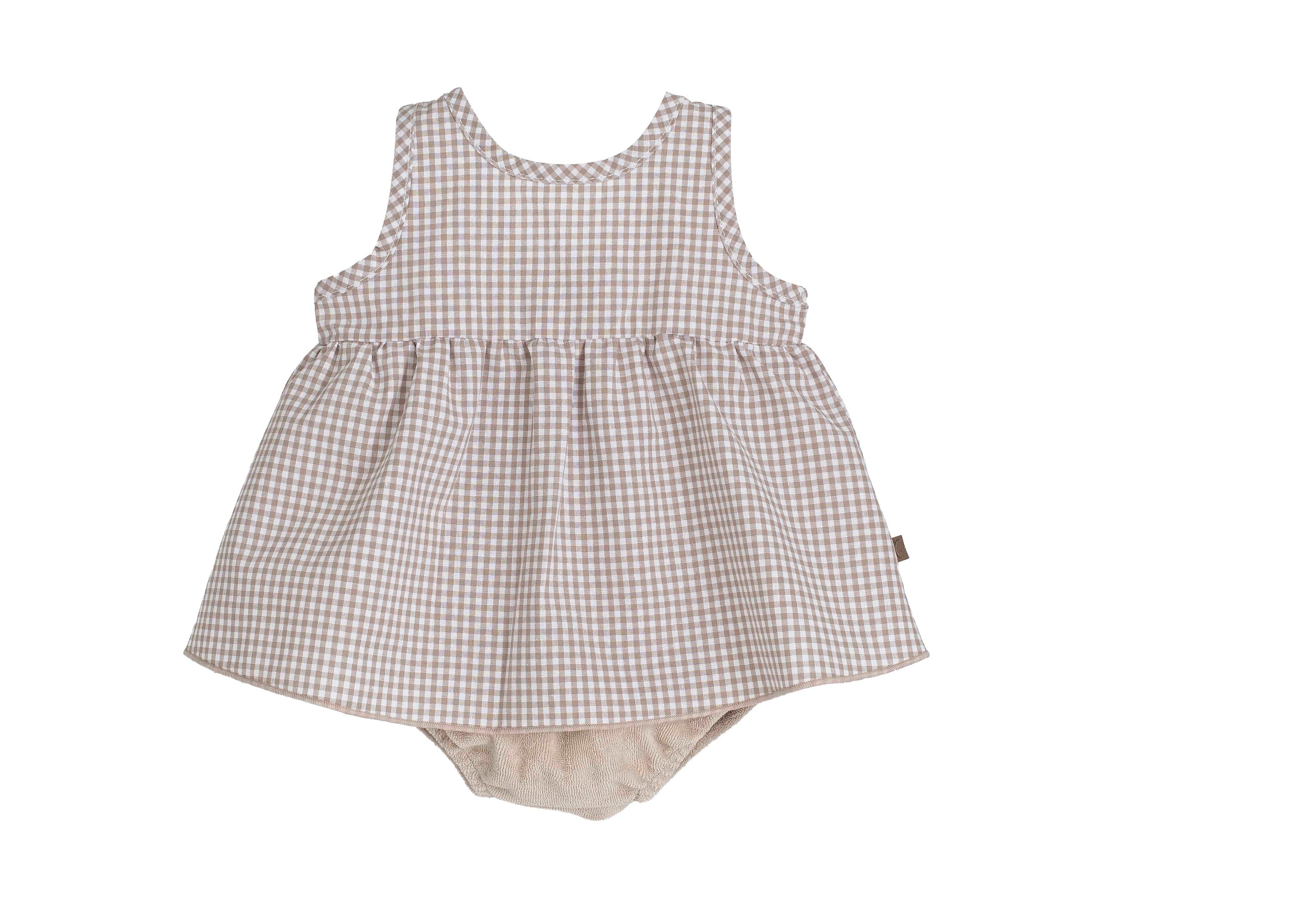 CALAMARO BABY DRESS & VELOUR BLOOMER SET 22109 SAND