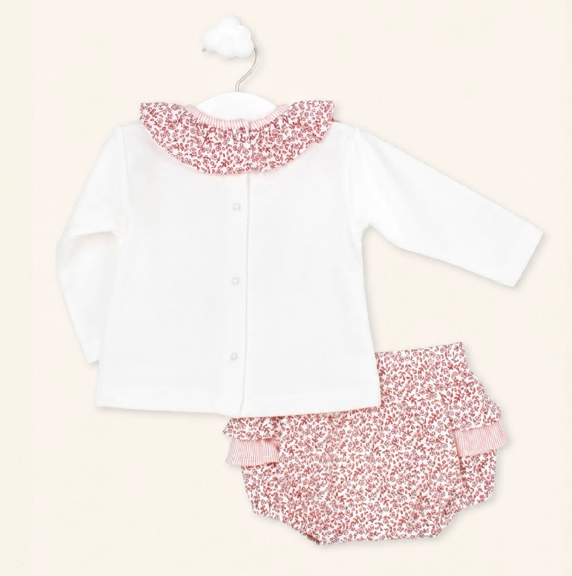 RAPIFE SWEATSHIRT AND BLOOMER SHORTS SET - FLORAL PINK/CREAM