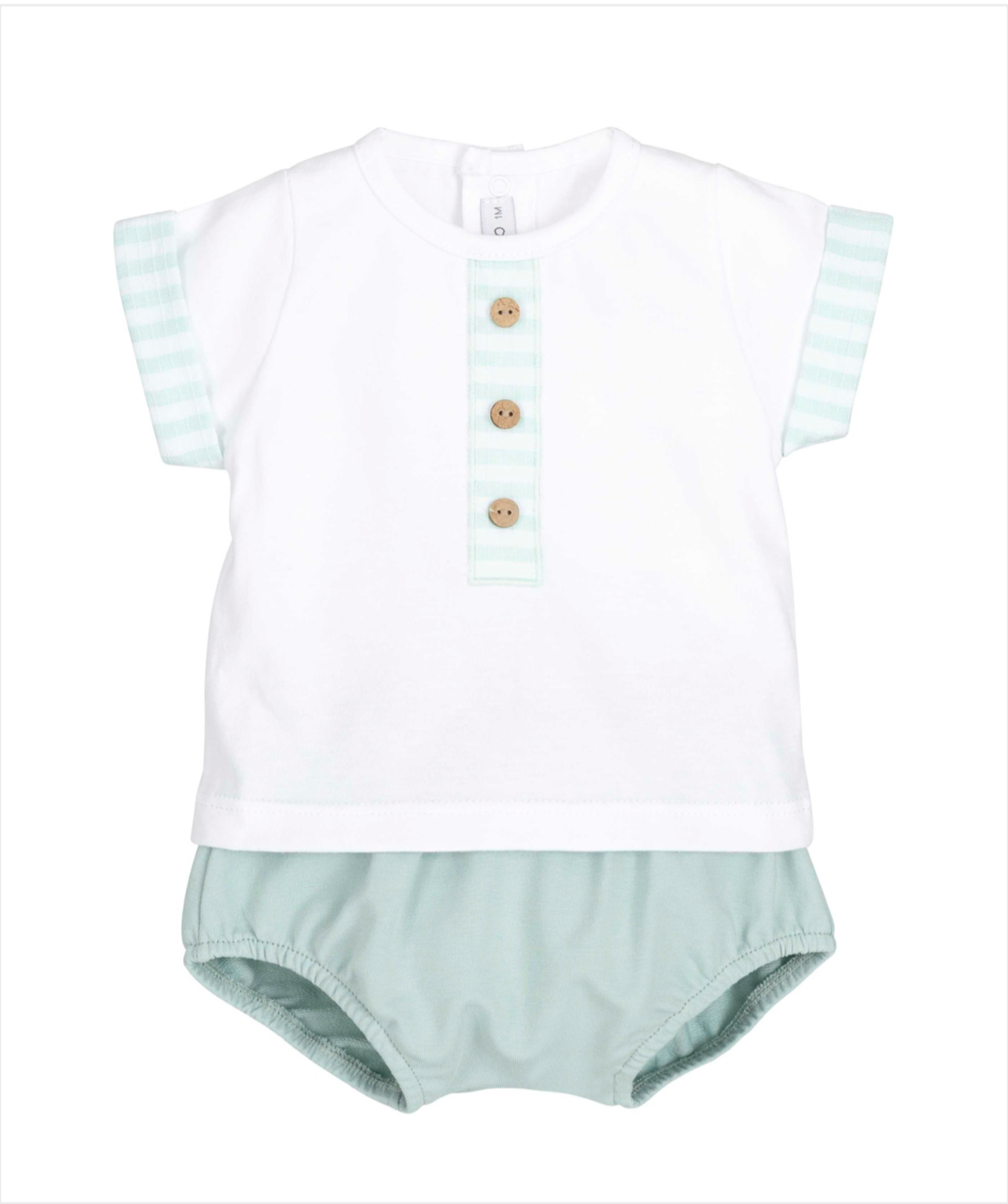 CALAMARO BABY BUNDI TSHIRT & BLOOMER SET 11304 MINT/WHITE