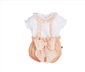 CALAMARO BABY DELHI FRILL TSHIRT & BLOOMER SET 11322 WHITE/PEACH