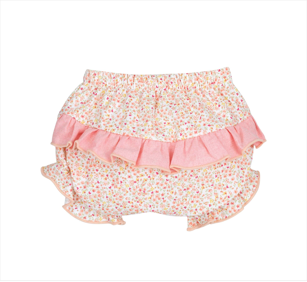 CALAMARO BABY KANPUR FLORAL DRESS & BLOOMER SET 21327-B CORAL