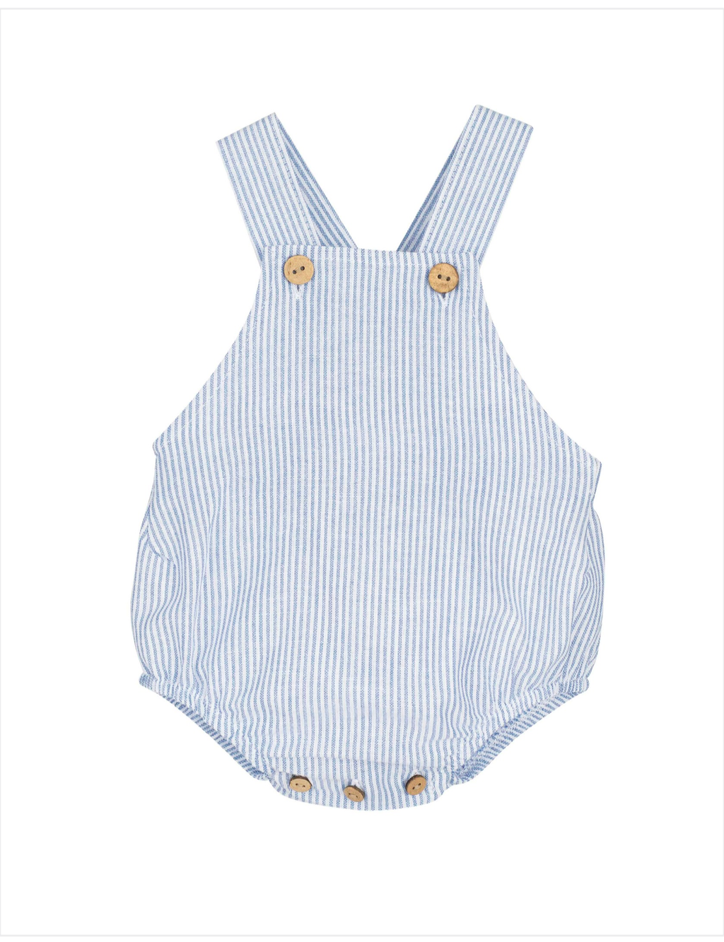 CALAMARO BABY DUNGAREE ROMPER 32553 SKY BLUE STRIPE
