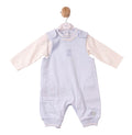 Mintini Top and Dungaree Set - Ivory/Blue