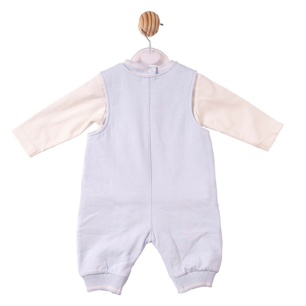 Mintini Top and Dungaree Set - Ivory/Blue