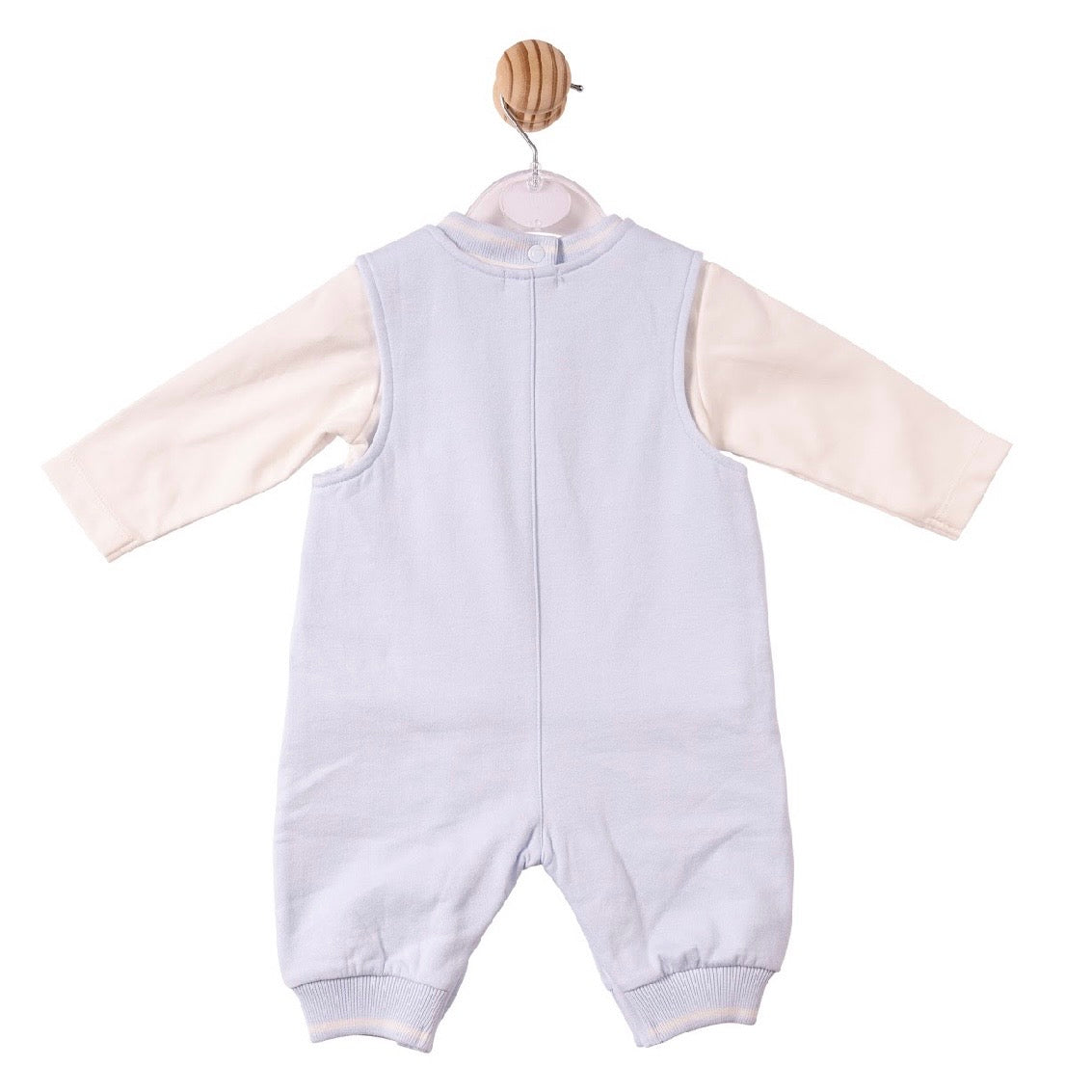 Mintini Top and Dungaree Set - Ivory/Blue