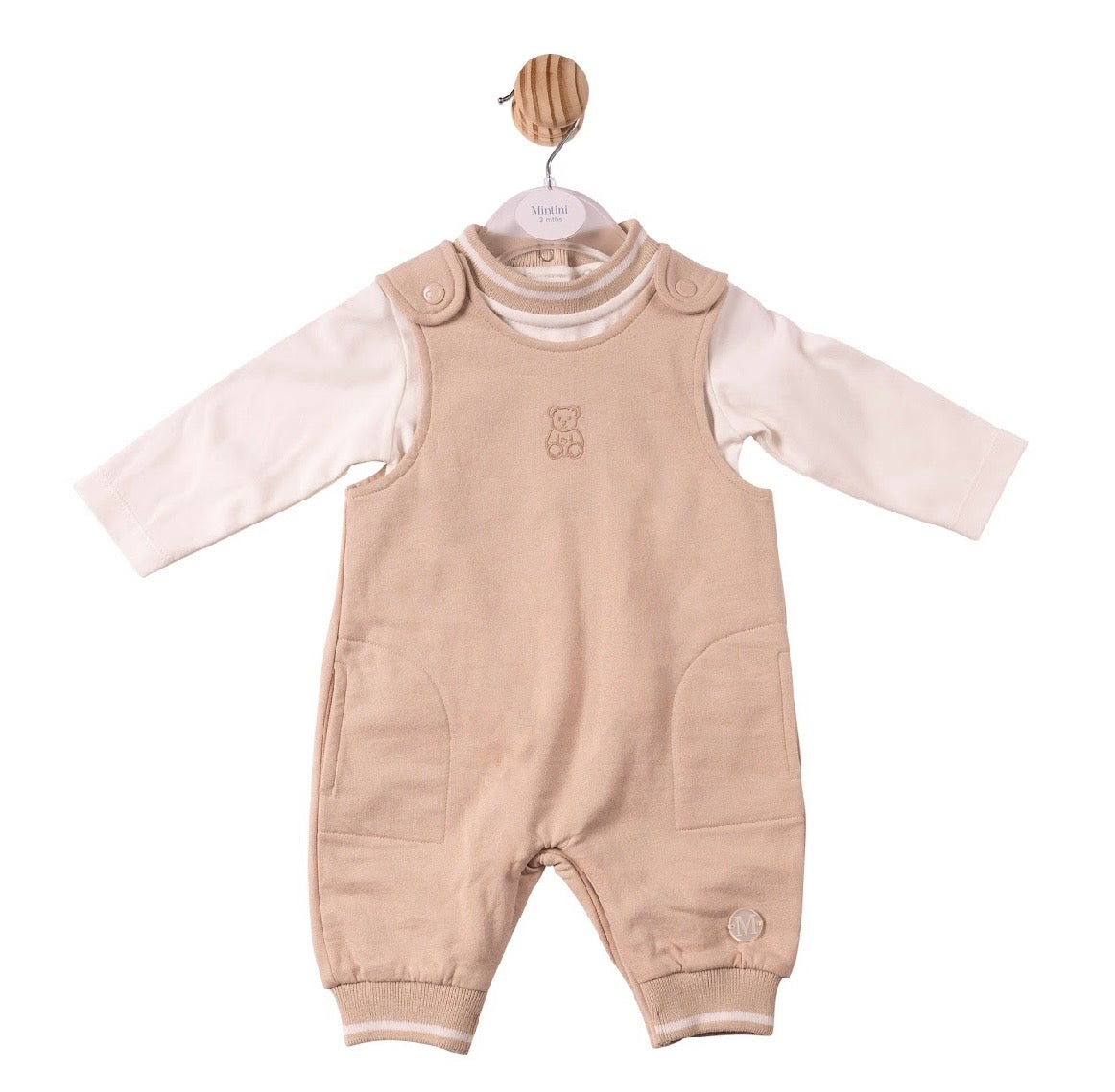 Mintini Top and Dungaree - Ivory/Beige