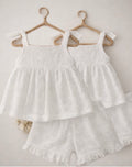 RAPIFE BRODERIE ANGLAIS TOP AND SHORTS SET 5951C26 WHITE
