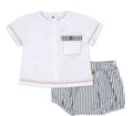 RAPIFE TSHIRT AND STRIPED BLOOMER SET 4914S26 WHITE/NAVY