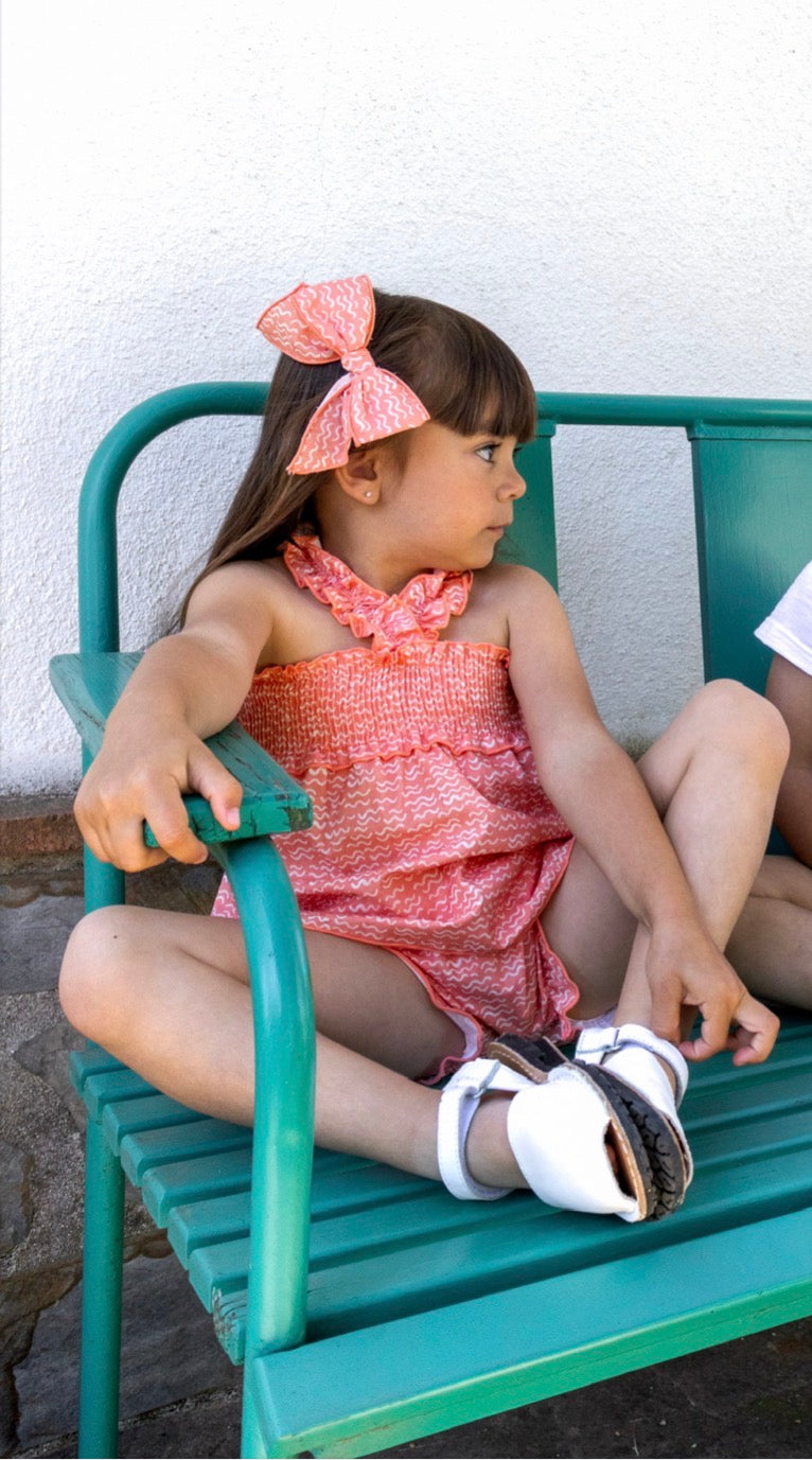 CALAMARO BABY SIKAR 22110 DRESS & BLOOMER SET CORAL