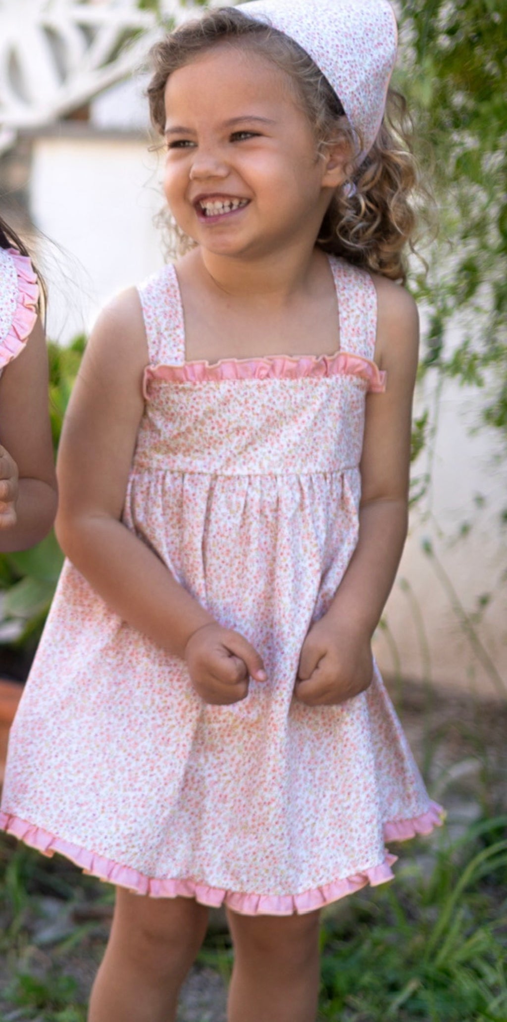 CALAMARO BABY KANPUR FLORAL DRESS & BLOOMER SET 21327-B CORAL