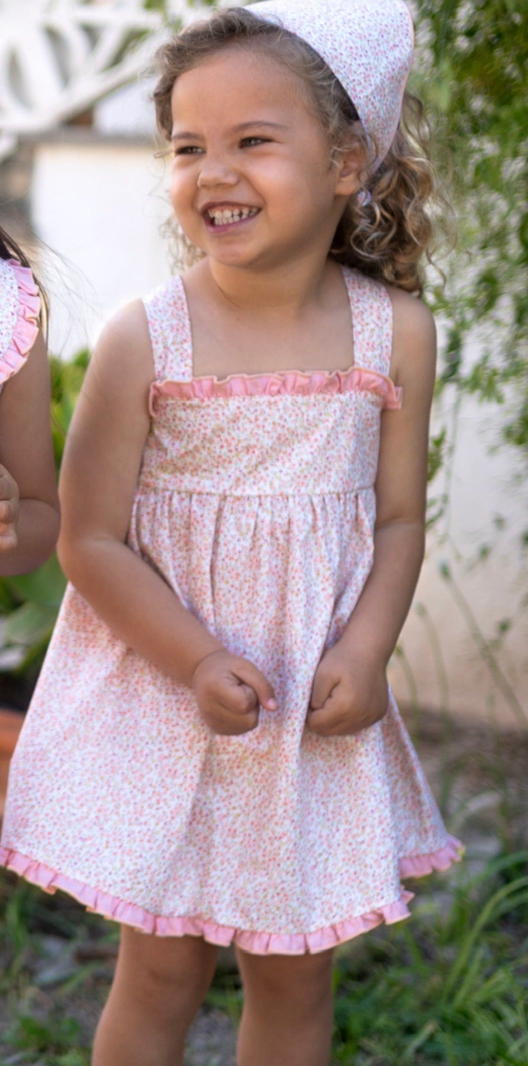 CALAMARO BABY KANPUR FLORAL DRESS & BLOOMER SET 21327-B CORAL