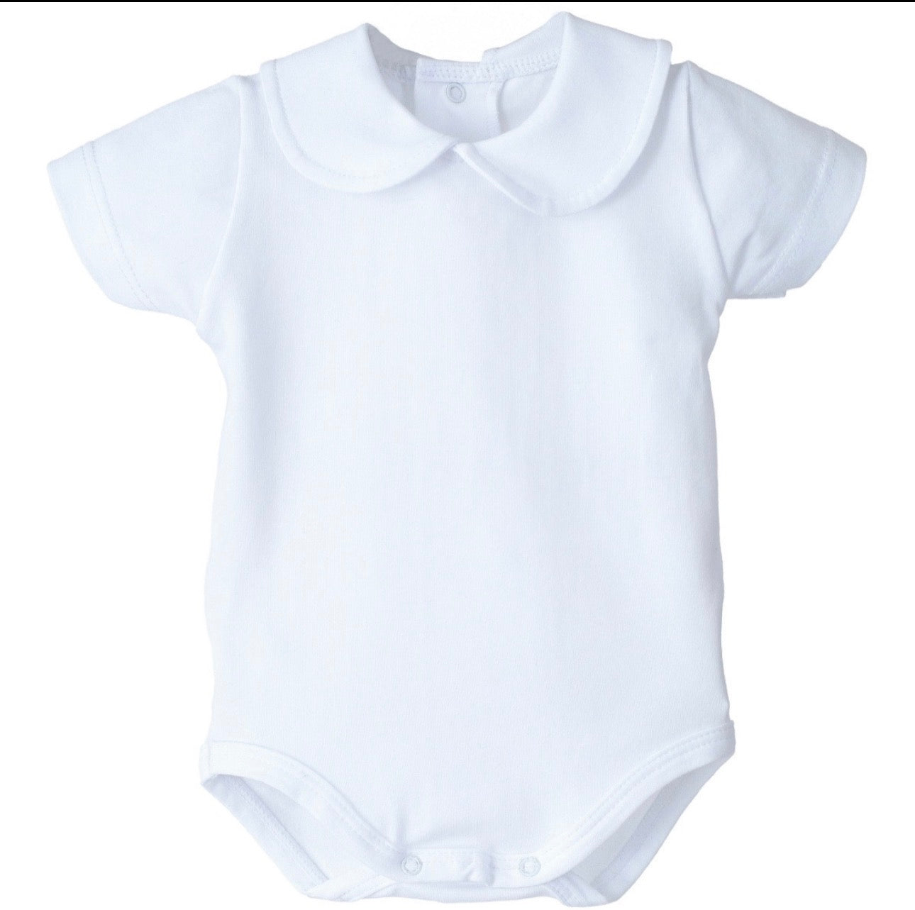 CALAMARO BABY PETER PAN COLLARED BODYSUIT 19122 WHITE
