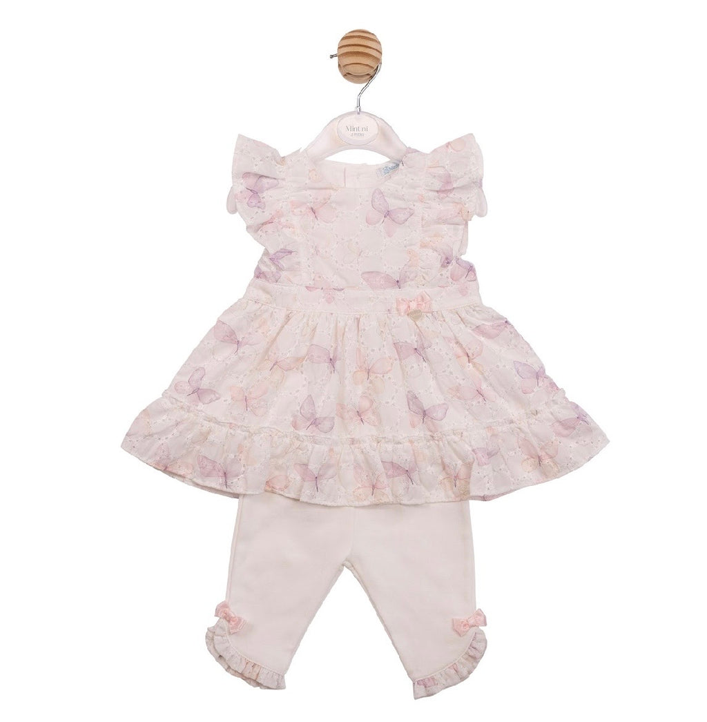 Mintini Dress & Leggings Set White MB7226A