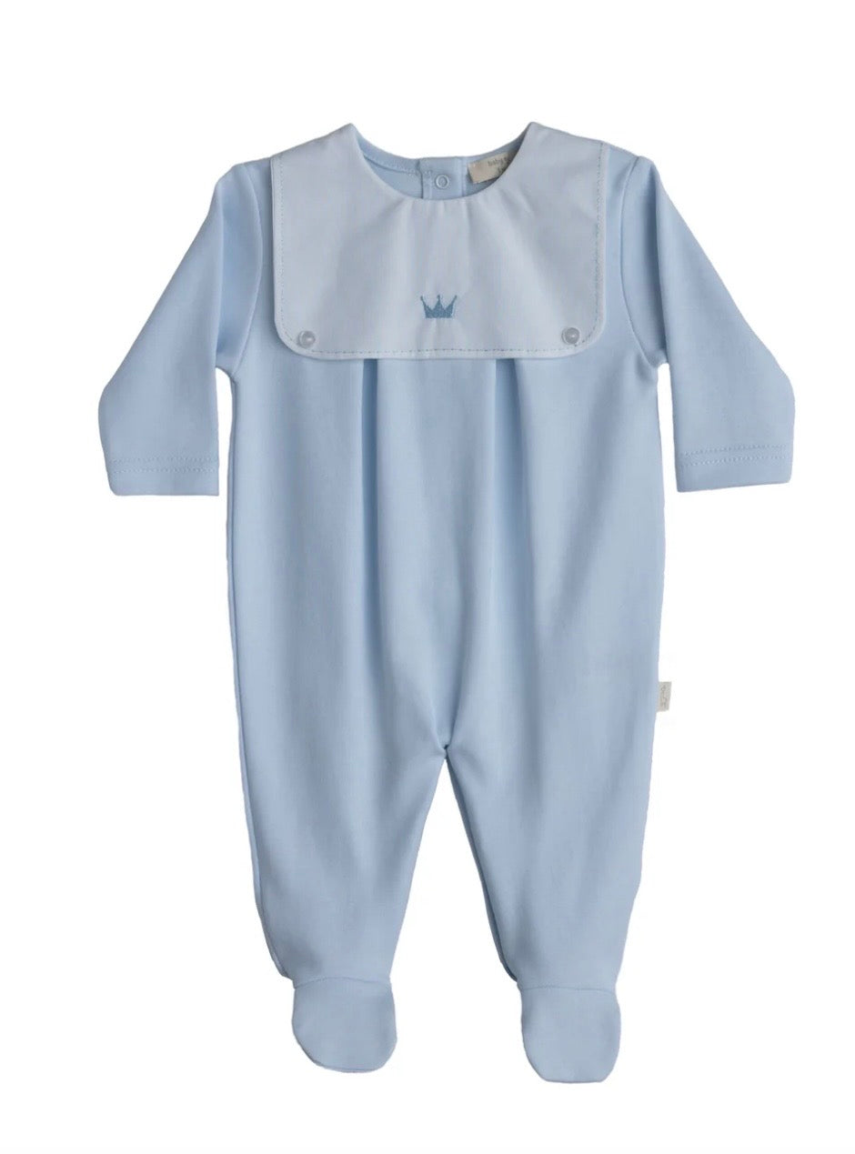 Baby Gi Little Royals Baby Grow Blue & White RY54OM