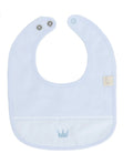 Baby Gi Little Royals Collection White & Blue Bib