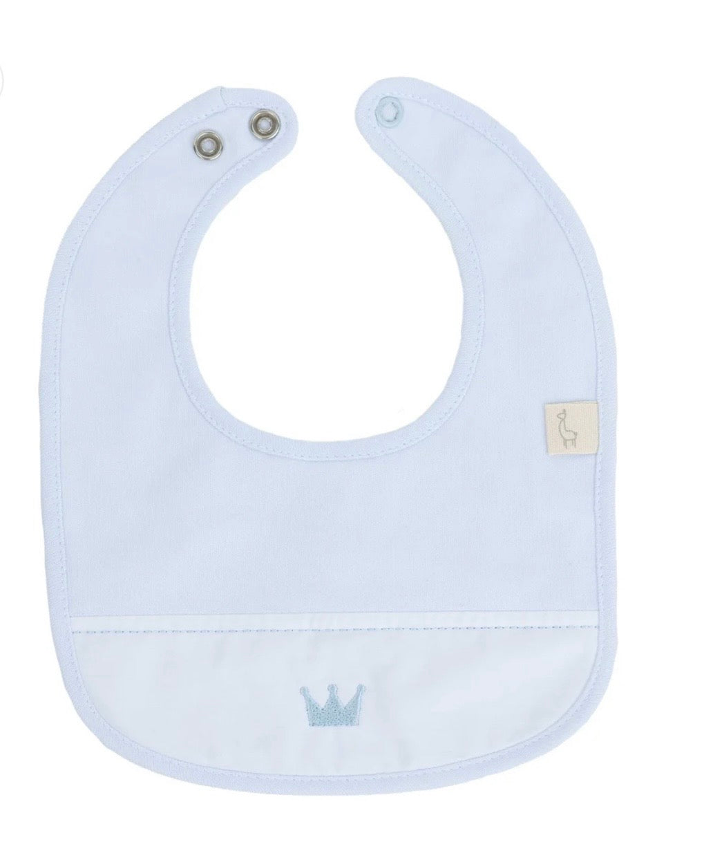 Baby Gi Little Royals Collection White & Blue Bib