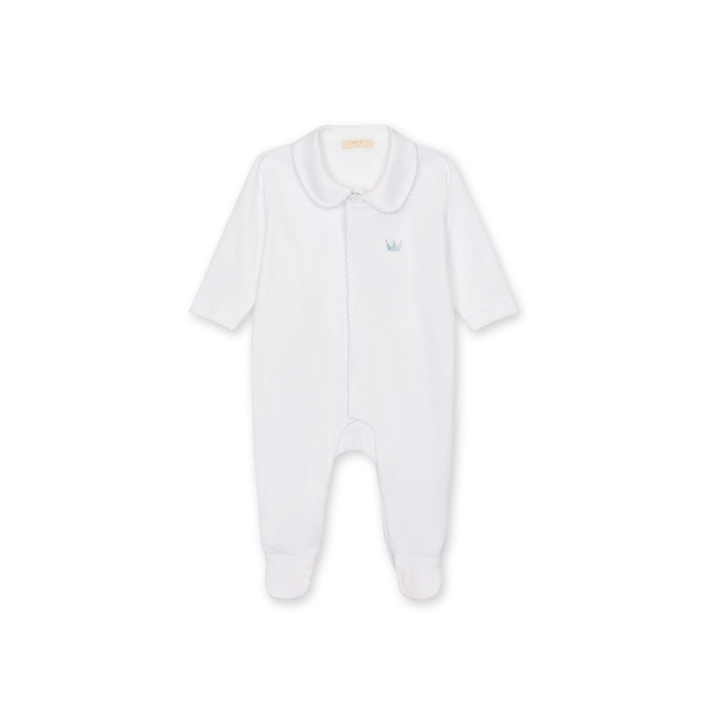 Baby Gi Little Royals White & Blue Baby Grow RY53BM