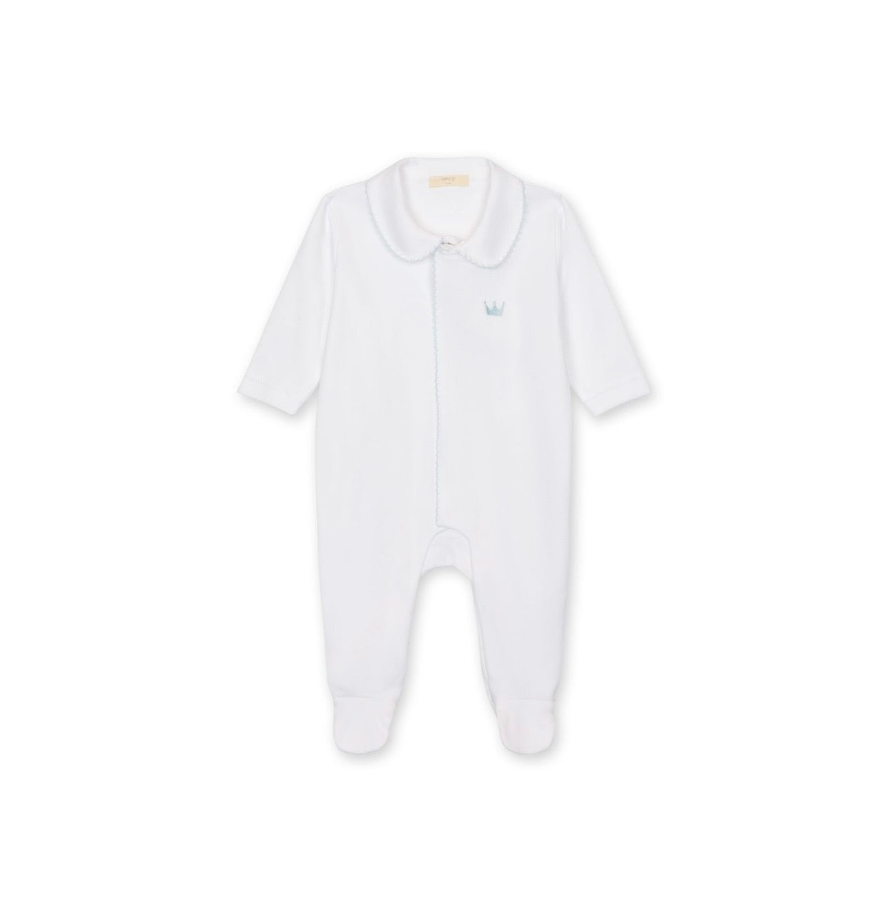 Baby Gi Little Royals White & Blue Baby Grow RY53BM