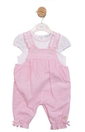 MINTINI TOP AND DUNGAREE SET WHITE - PINK