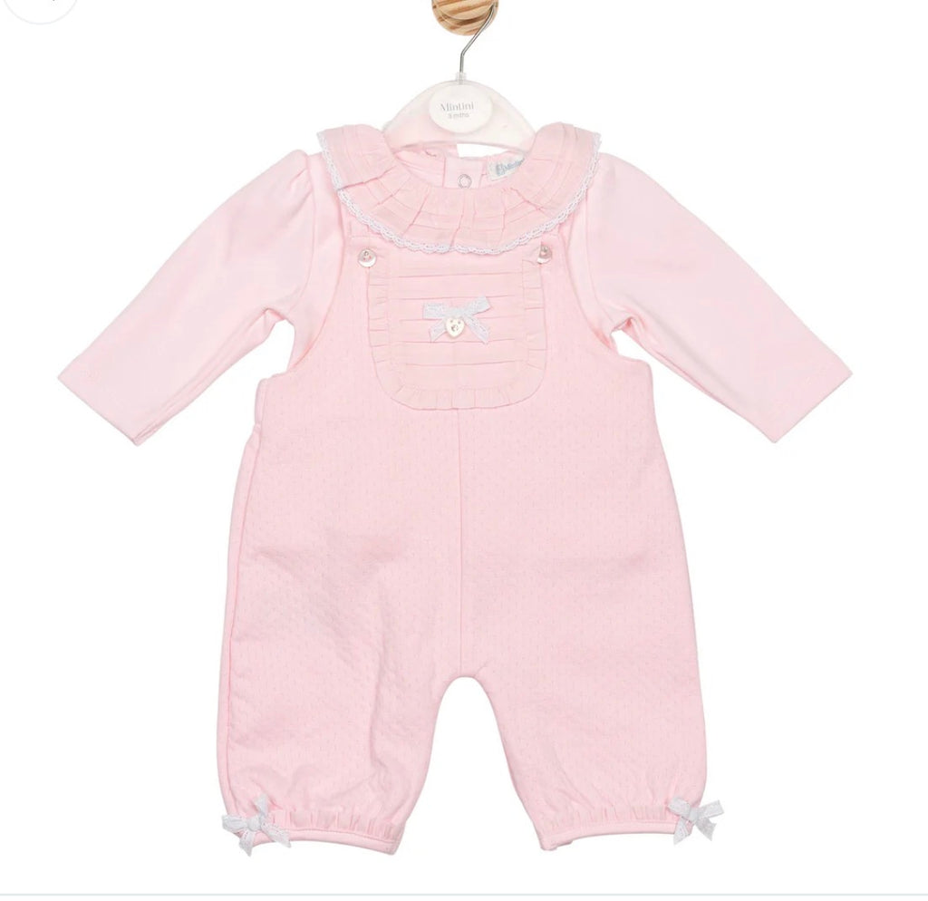 MINTINI TOP & DUNGAREE SET - PINK