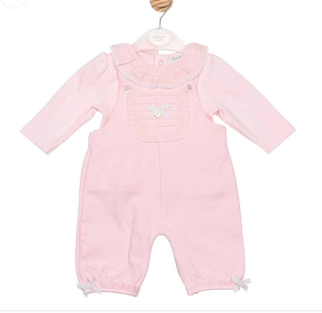 MINTINI TOP & DUNGAREE SET - PINK