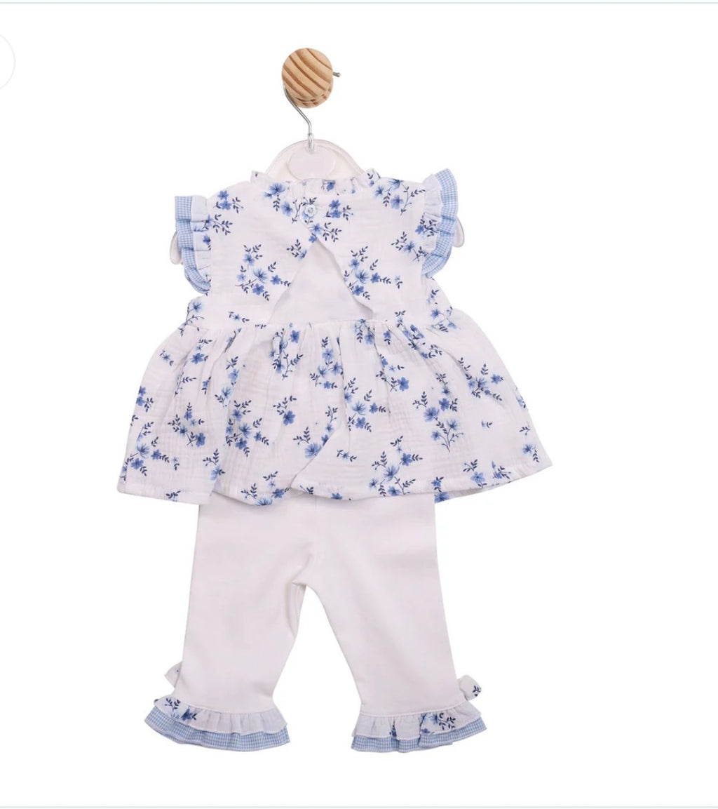 MINTINI TUNIC & LEGGINGS SET WHITE/BLUE