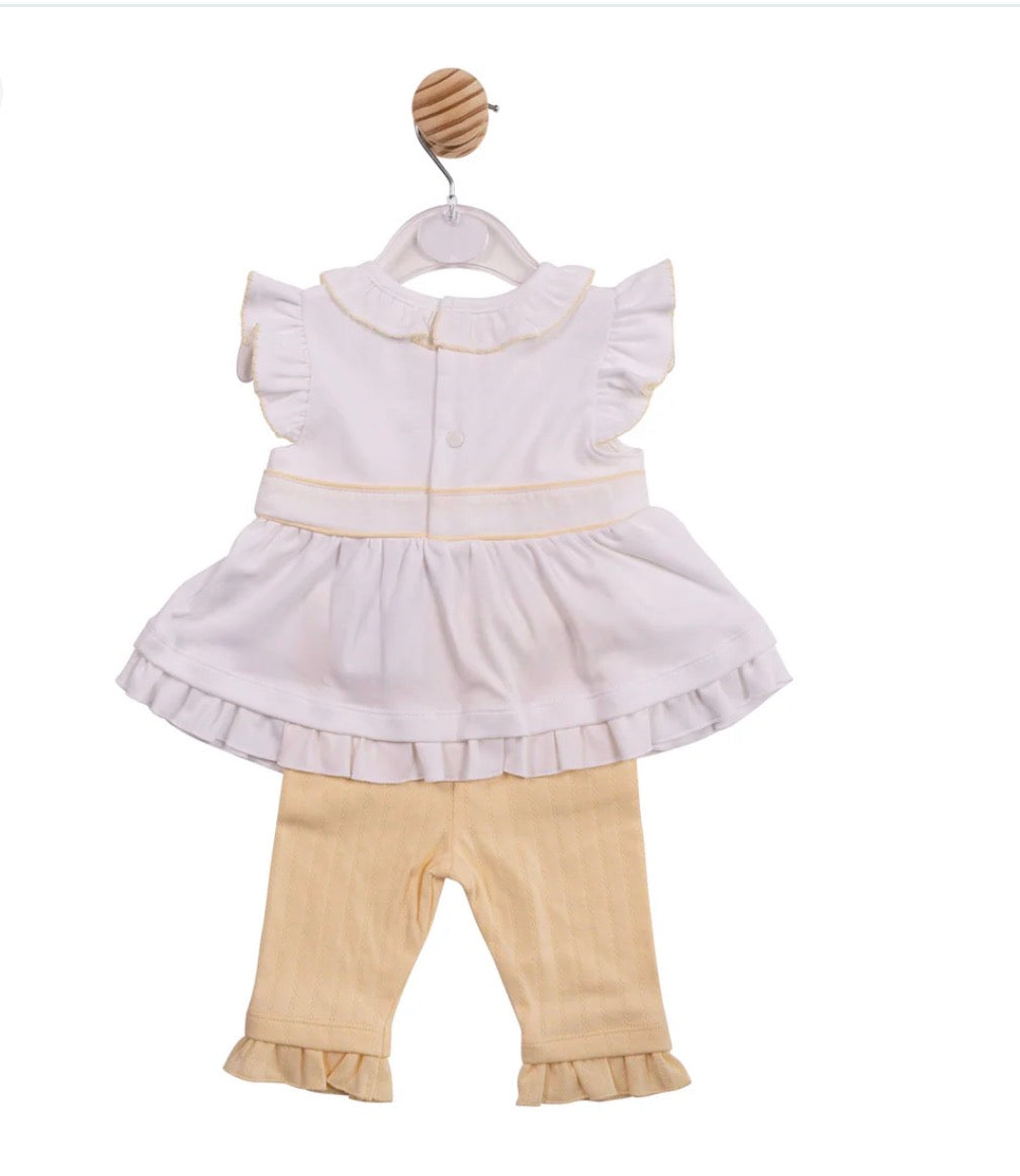 MINTINI TUNIC & LEGGINGS SET WHITE/LEMON