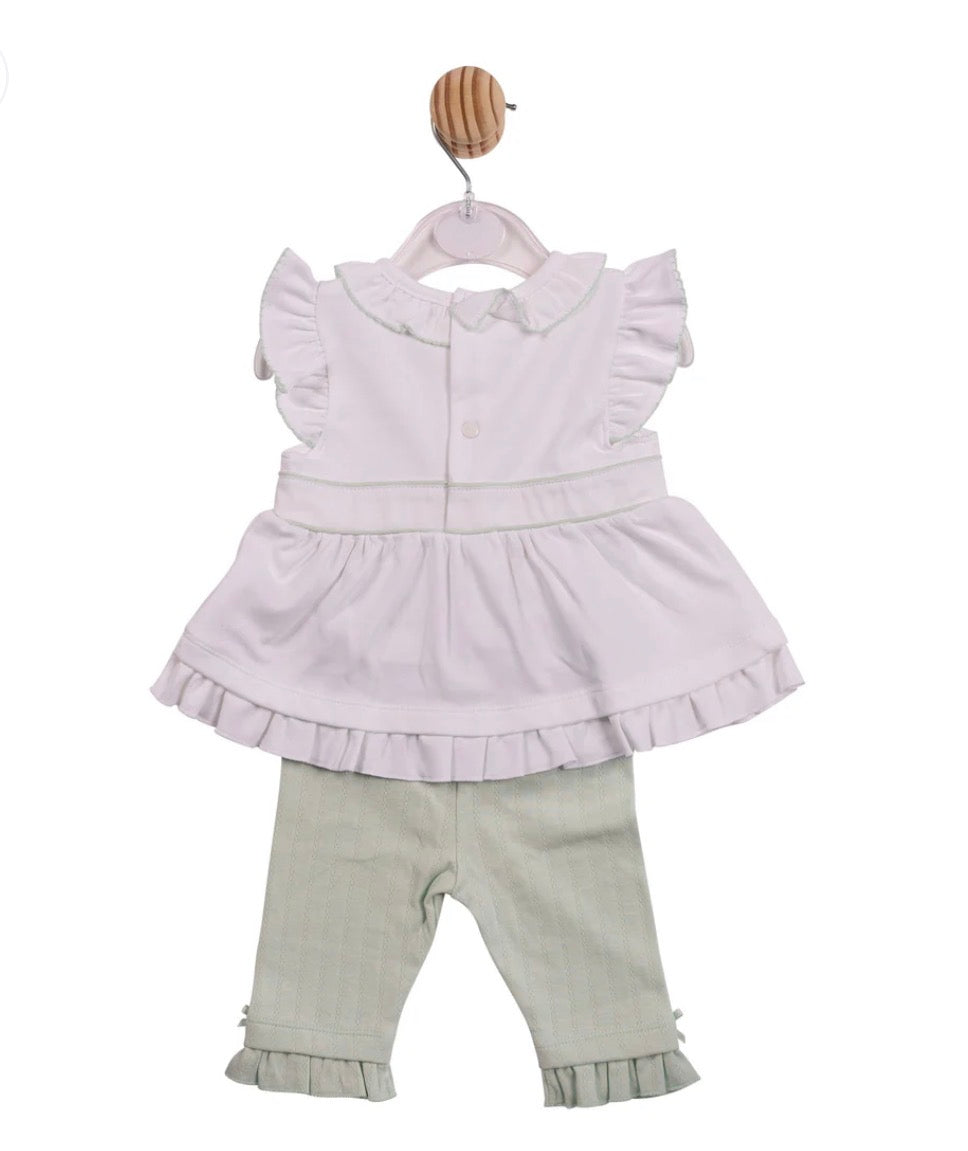 MINTINI TUNIC & LEGGINGS - WHITE/PISTACHIO