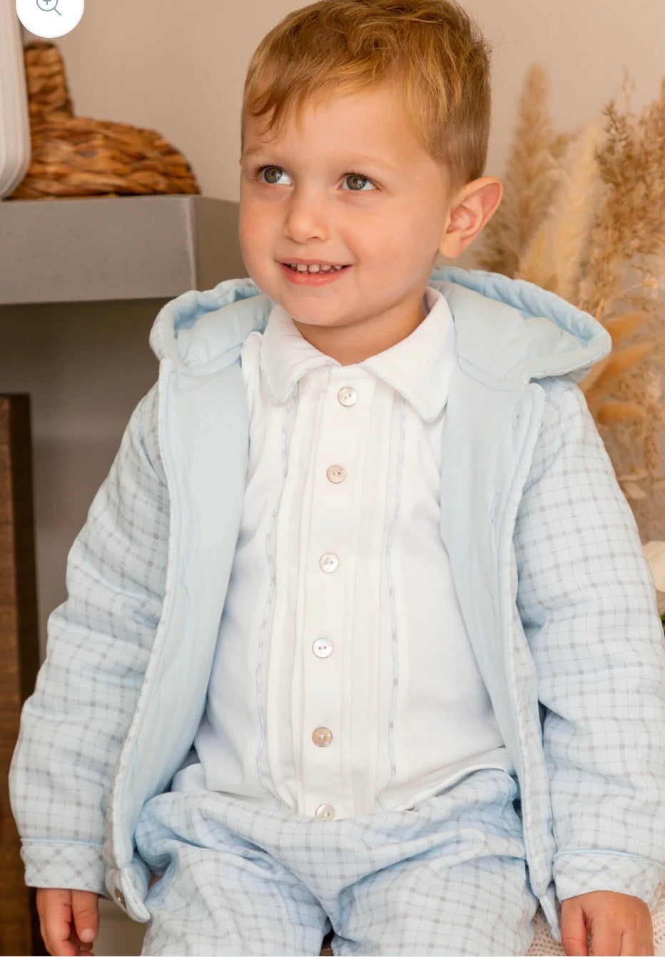 MINTINI PRINTED BOYS CHECK JACKET BLUE