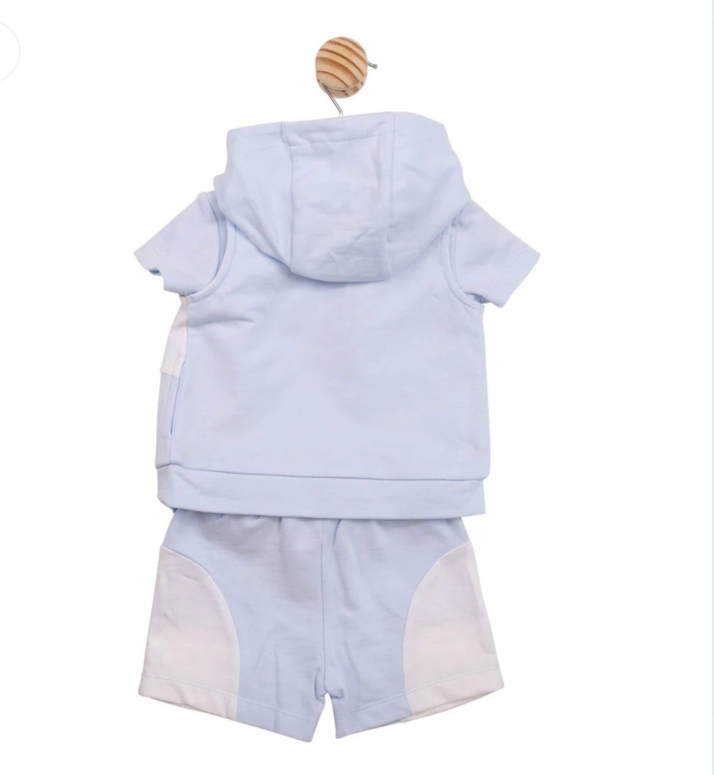 MINTINI BLUE PATCHWORK 3PC SHORT SET