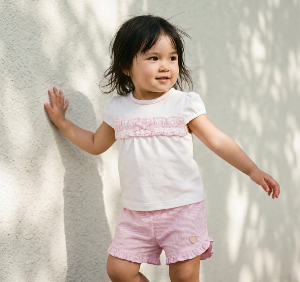 MINTINI TOP AND SHORT SET WHITE - PINK