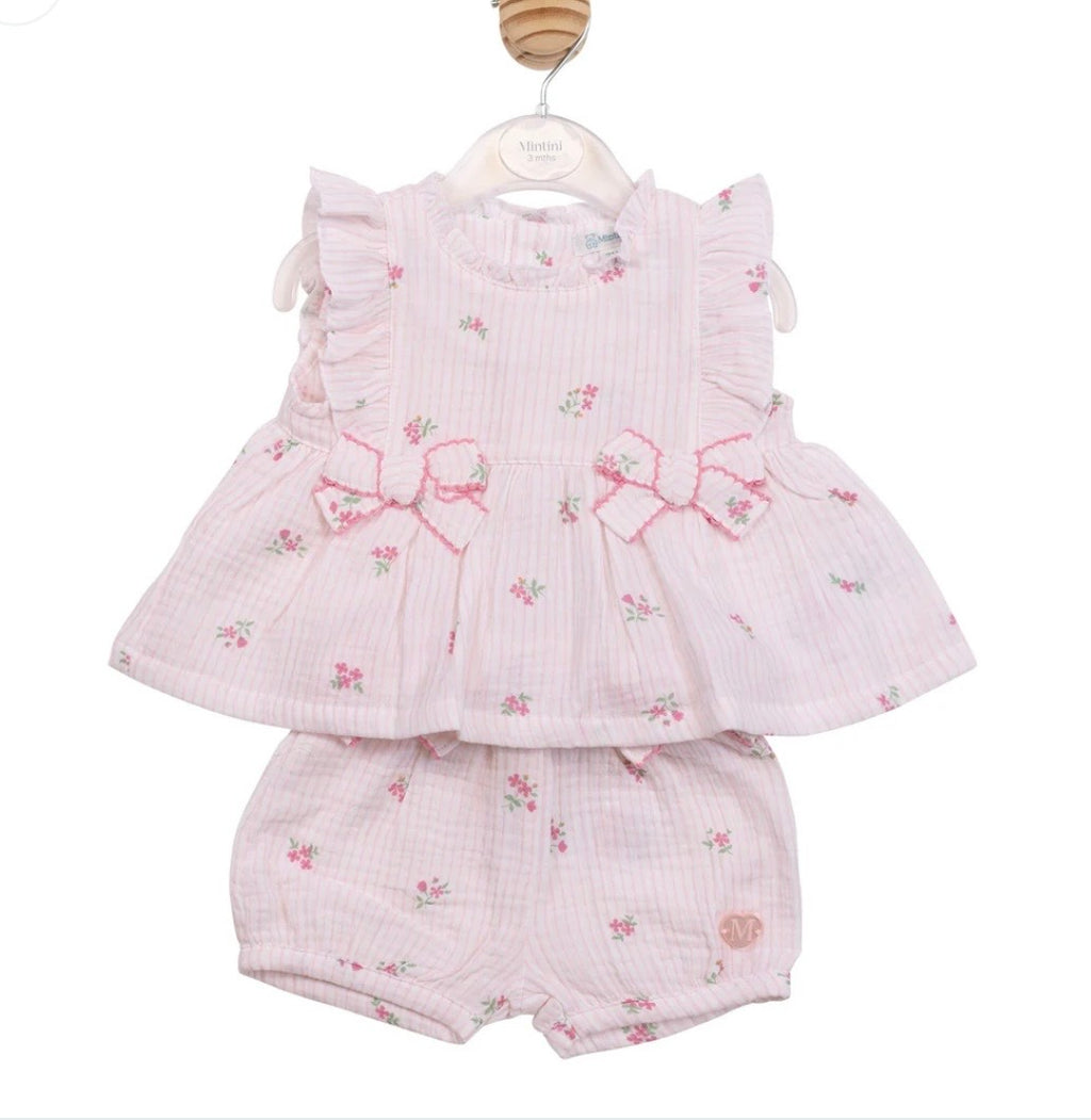 MINTINI TOP AND BLOOMER SHORT SET - PINK