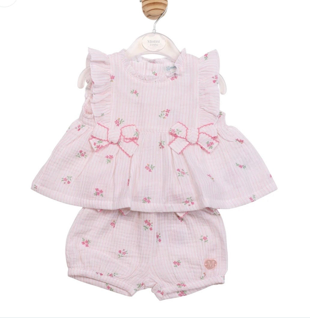 MINTINI TOP AND BLOOMER SHORT SET - PINK