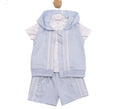 MINTINI TOP SHORTS AND GILET SET WHITE-BLUE