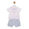 MINTINI BOYS TOP AND BLOOMER SET IN BLUE/WHITE MB6894