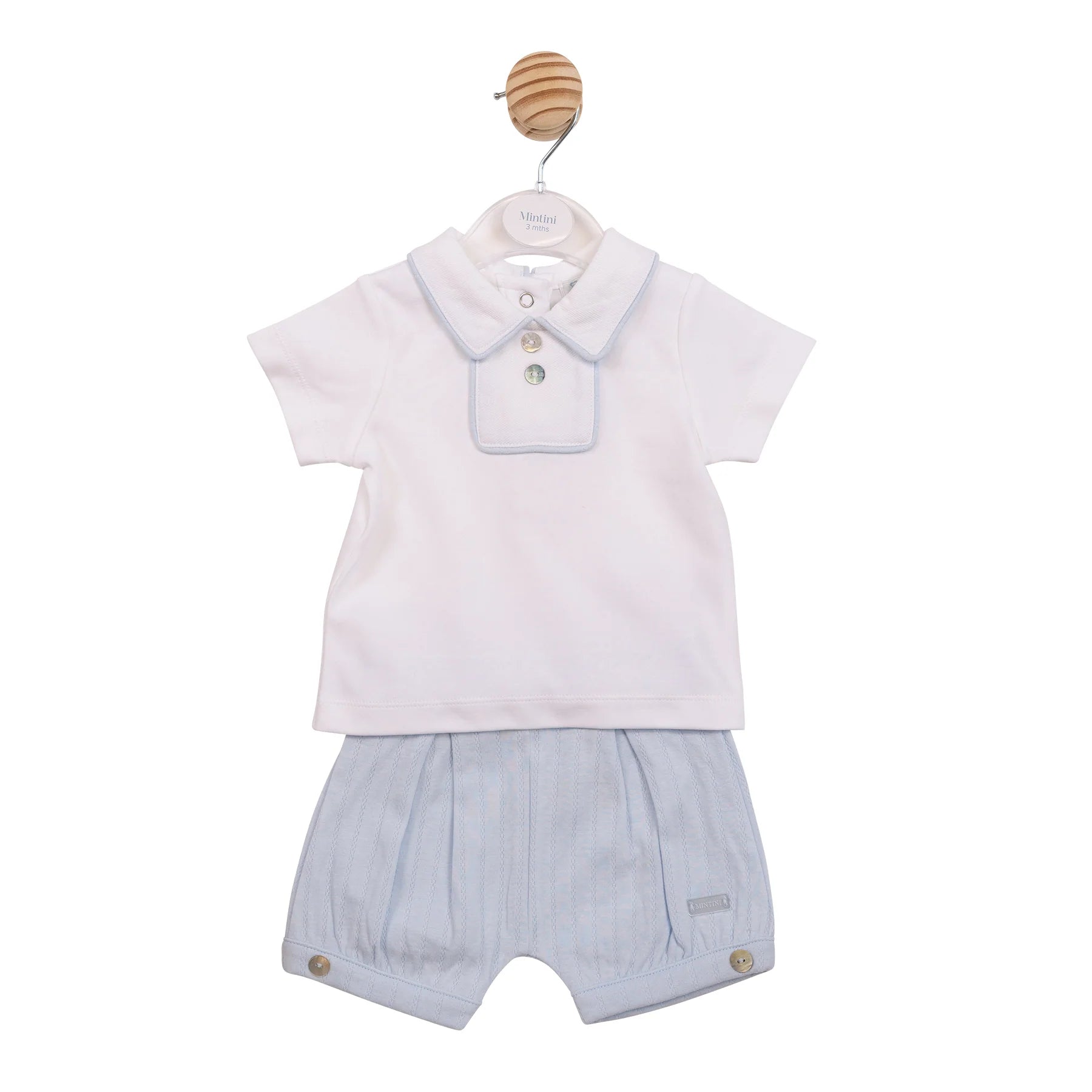 MINTINI BOYS TOP AND BLOOMER SET IN BLUE/WHITE MB6894