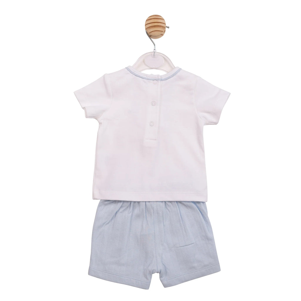 MINTINI TOP AND SHORTS SET WHITE/BLUE MB6895A