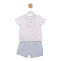 MINTINI TOP AND SHORTS SET WHITE/BLUE MB6895A