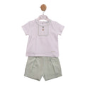 MINTINI TOP AND SHORTS SET WHITE/ PISTACHIO MB6907