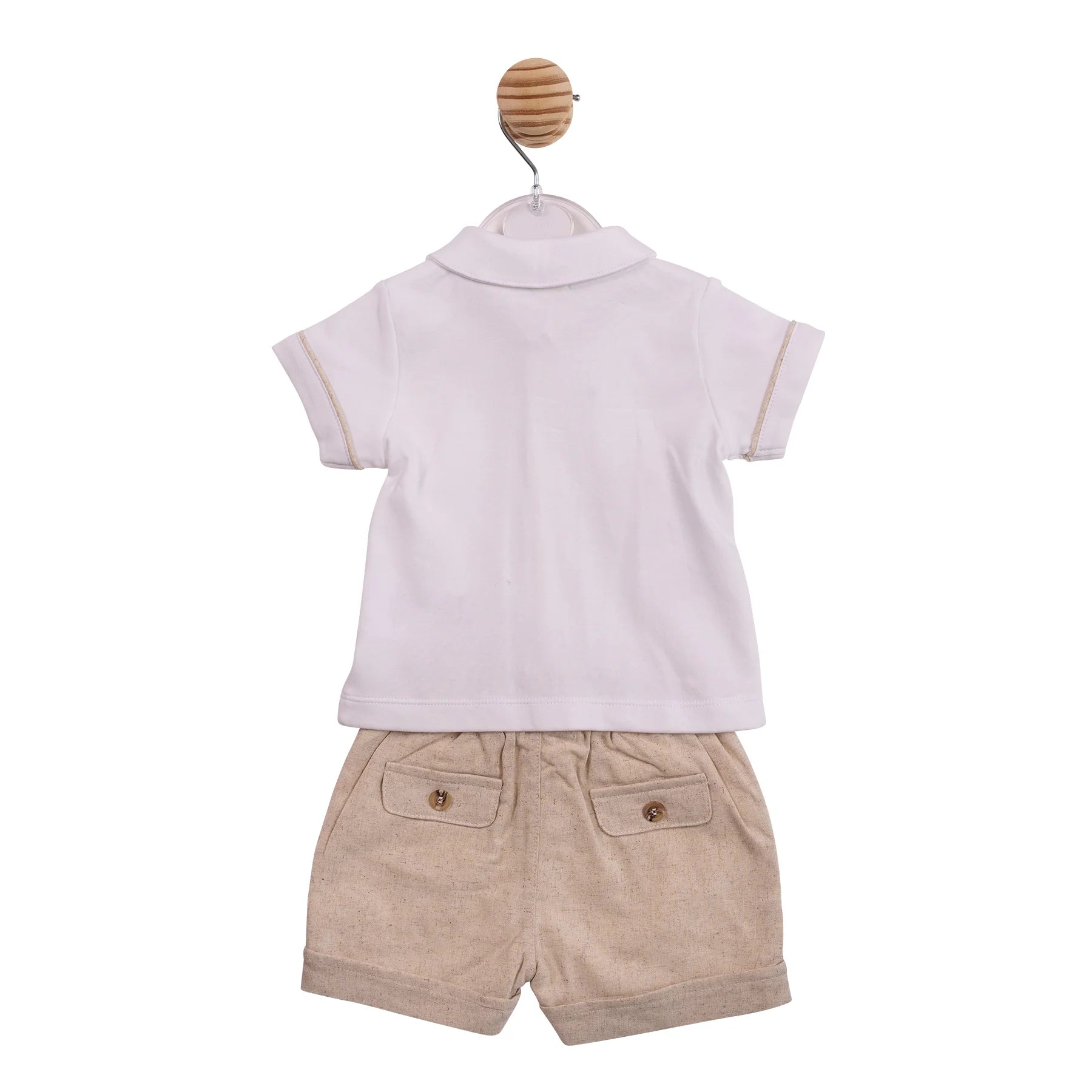 MINTINI BOYS WHITE/BEIGE SHORTS SET MB6949A