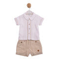 MINTINI BOYS WHITE/BEIGE SHORTS SET MB6949A
