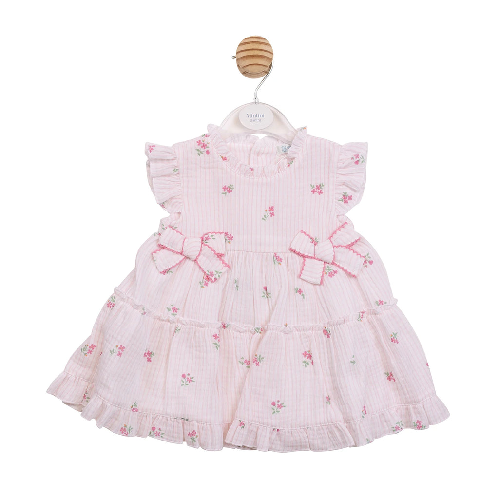 MINTINI GIRLS FLORAL DRESS PINK/WHITE MB7149A