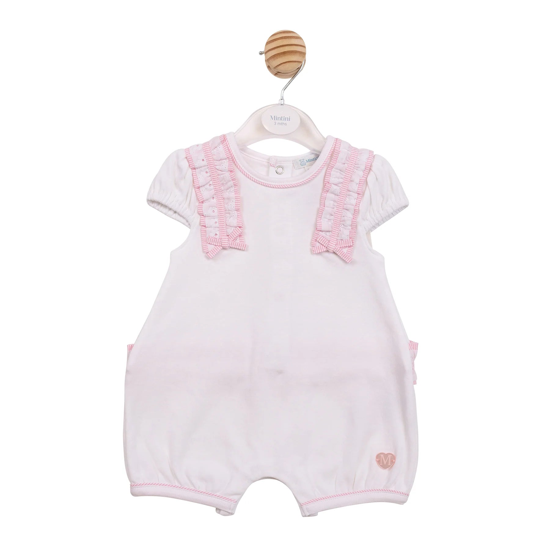 MINTINI PINK/WHITE ROMPER MB7168