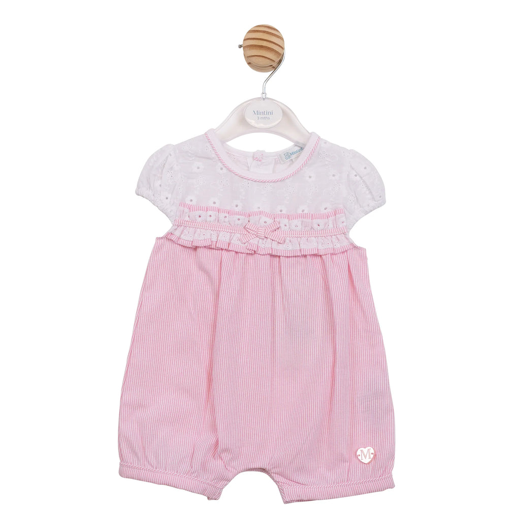 MINTINI GIRLS PINK/WHITE ROMPER MB7169