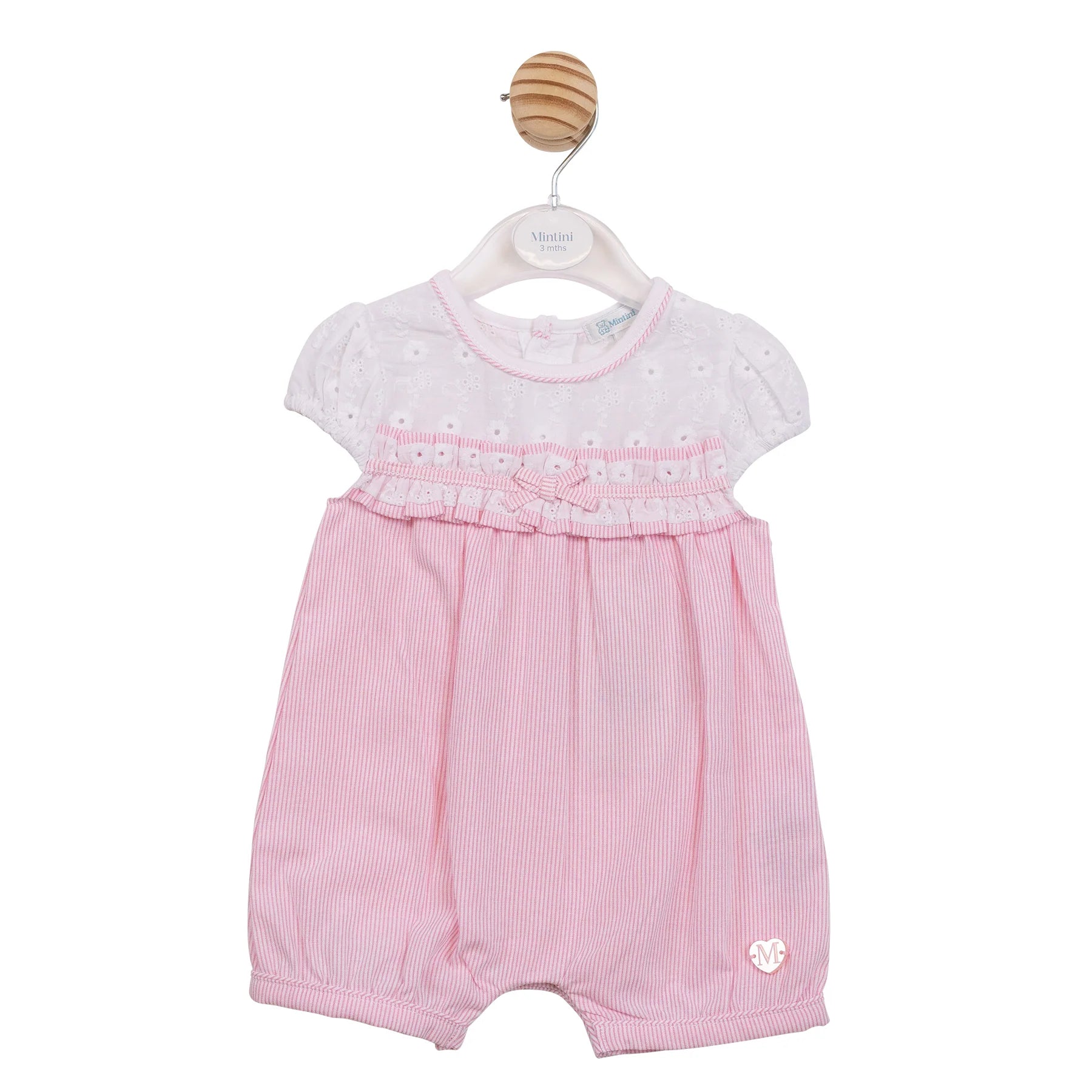MINTINI GIRLS PINK/WHITE ROMPER MB7169