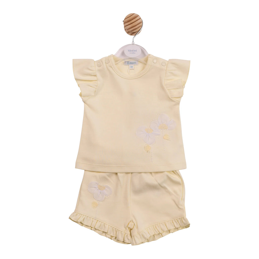 MINTINI GIRLS TOP AND SHORTS SET -LEMON MB7216A
