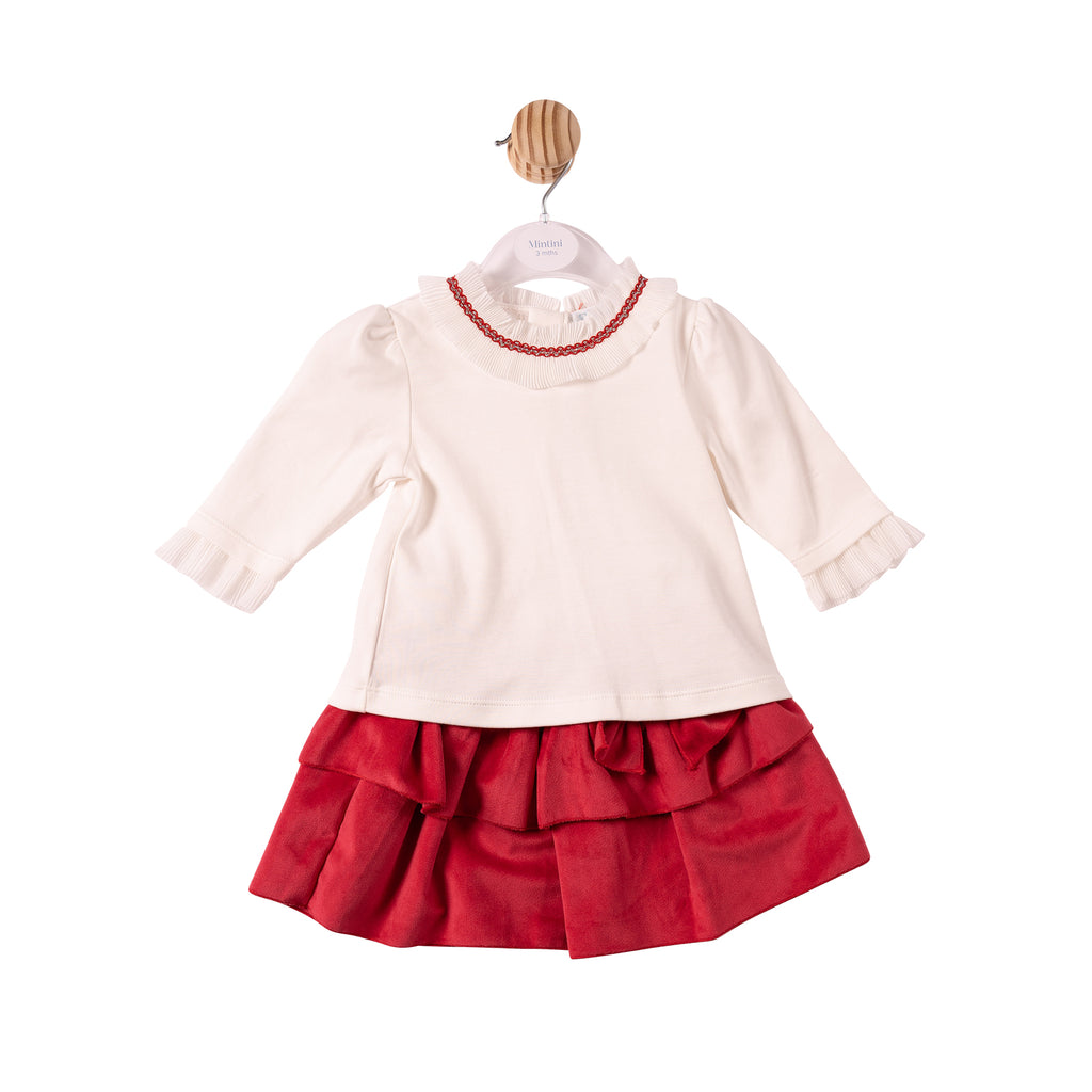 MINTINI TOP & SKIRT IVORY RED